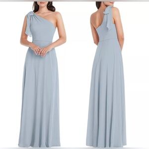 After Six One Shoulder Chiffon Gown in Mist Size 6